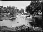 Thumbnail for File:View of the gardens behind the Wanganui Racecourse, with swans on a lake (21502639240).jpg