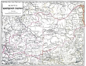 Vologda Guberniyası harita üzerinde