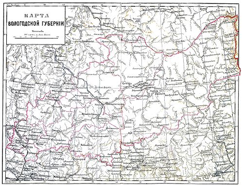 Vologdan kuvernementin kartta