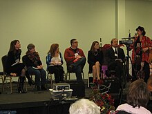 Kathy L. Patrick (far right) leading an author panel including NY Times bestselling author Jeannette Walls (third from the right) WallsPanel.JPG