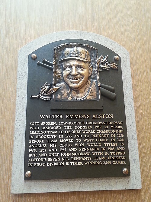 Alston's plaque at the Baseball Hall of Fame in Cooperstown