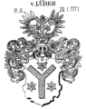 Wappen aus dem Reichadelsdiplom vom 29. Januar 1779 (in der Abb. falsche Jahreszahl)