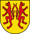 Auswärts gekehrt und wehrhaft aufgerichtet im Wappen des Landkreises Peine