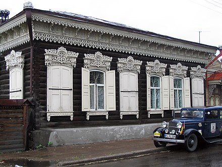 A pretty wooden house in the old part of Ulan-Ude