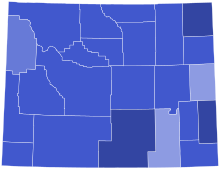 Wyoming Democratic presidential caucuses election results by county, 2020.svg