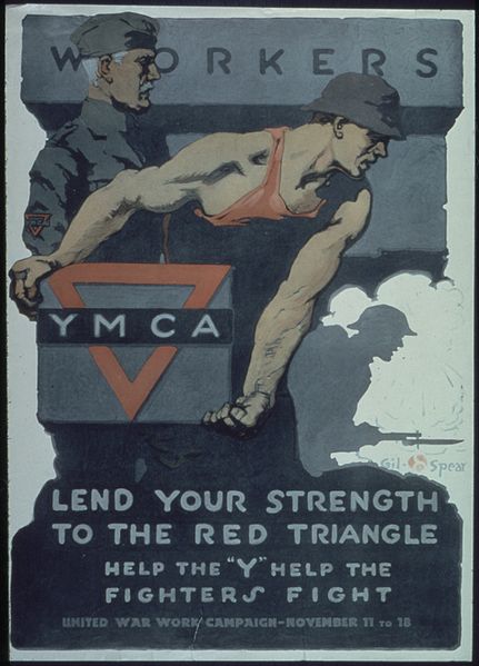 File:"Workers. Y.M.C.A. Lend your strength to Red triangle. Help the "Y" help the fighters fight. United War Work... - NARA - 512687.jpg