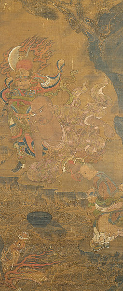 File:'Arhat Taming the Dragon', Early 14th century, China.jpg