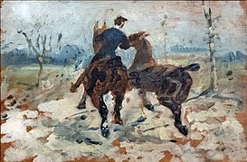 Deux chevaux menés en main (Two horses led by hand) by Toulouse-Lautrec in Musée Toulouse-Lautrec Albi