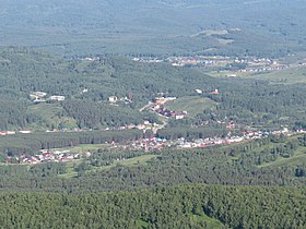 Vue aérienne de la station.