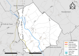 Réseaux hydrographique et routier de Londigny.