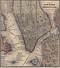 A 1847 map of Lower Manhattan; the only railroad in Manhattan at that time was the New York and Harlem Railroad.