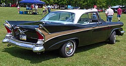 1958 Packard's grafted tailfins on 1956 Clipper taillights. 1958 Packard Hardtop, rear right (2023 ARMCO Park Wheels of Steel Car Cruise).jpg