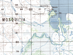 Tahun 1970 Kutipan dari US Defense Mapping Agency Honduras Puerto Lempira 1 50000 Sheet3461.png