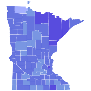 1994 Minnesota attorney general election results map by county.svg