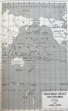 Nautilus's route through the Pacific 20000 Lieues Sous les Mers Carte Leagues Under the Seas Map Jules Verne.png