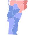 2000 Vermont gubernatorial election results map by county.svg