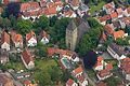 St. Pauli, Soest, Kreis Soest, Nordrhein-Westfalen, Deutschland. Das Bild entstand während des Münsterland-Fotoflugs am 1. Juni 2014. Hinweis: Die Aufnahme wurde aus dem Flugzeug durch eine Glasscheibe hindurch fotografiert.