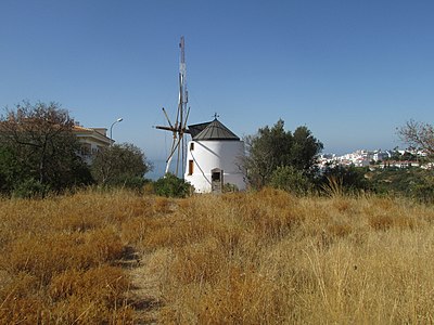 restored hill windmill in Albufeira