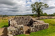 Remains of Birdoswald Roman Fort in Hadrian's Wall in the United Kingdom.