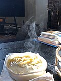 Thumbnail for File:2023-10-24 16 48 11 Steam rising off of a hot serving of Stouffer's Fettuccine Alfredo in Ewing Township, Mercer County, New Jersey.jpg