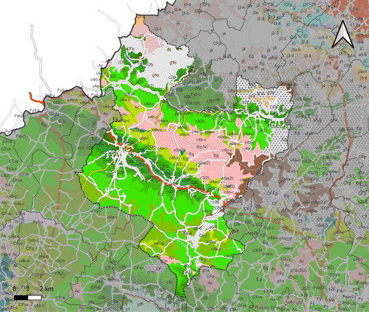 Fortsetzung der Struktur nach Mareuil en Périgord