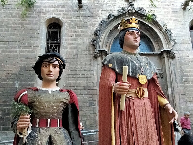 File:291 Alfons el Franc i Pere II, gegants de Sant Pere de les Puel·les, davant l'església (Barcelona).jpg