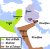 Kendali wilayah pada masa puncak perang (685–686)