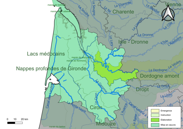 Carte des SAGE au 17 juin 2022.