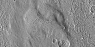 Close view of crater ejecta, as seen by HiRISE under HiWish program Note this is an enlargement of the previous image.