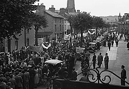 A Plaid Cymru rally in Machynlleth in 1949 where the "Parliament for Wales in 5 years" campaign was started A Plaid Cymru rally in Machynlleth in 1949 where the "Parliament for Wales in 5 years" campaign was started (14050400654).jpg