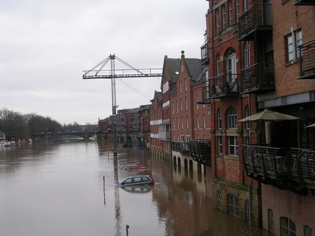 The 2010 floods in York, caused by the River Ouse