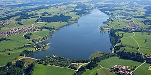 Der Rottachsee von Südwesten aus der Luft gesehen