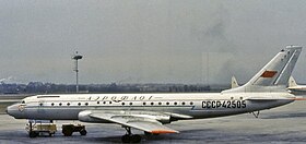 Un Tupolev Tu-104B d'Aeroflot, similaire à celui impliqué dans l'accident