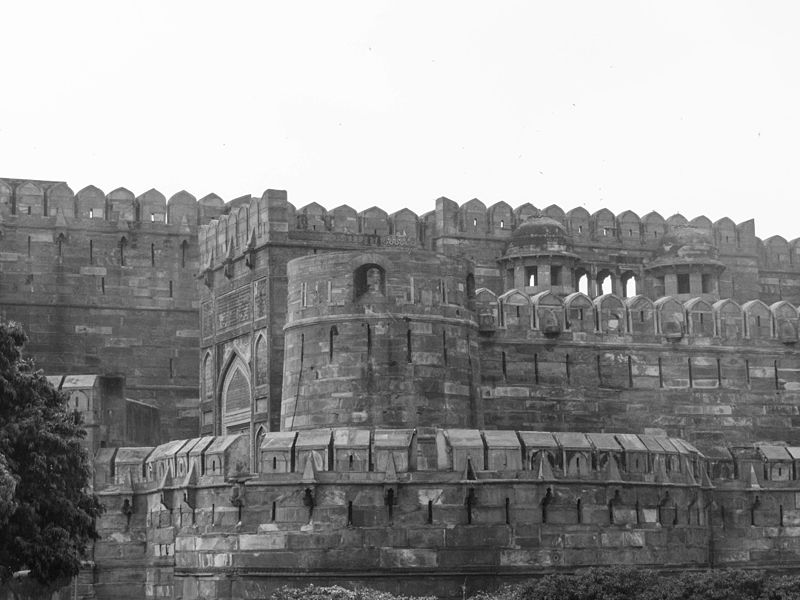 File:Agra-Red Fort, Agra, Uttar Pradesh bnw-14.jpg