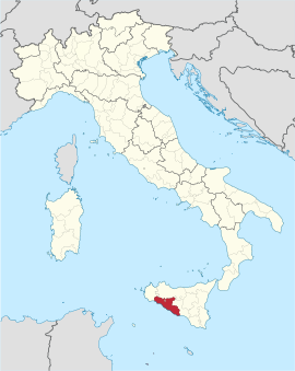 Poloha provincie Agrigento v rámci Talianska (klikacia mapa)