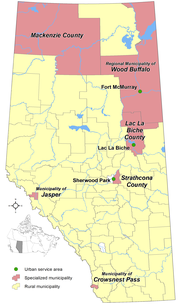 Thumbnail for List of specialized municipalities in Alberta