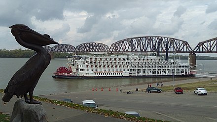 American Queen steamboat docked at Henderson riverfront