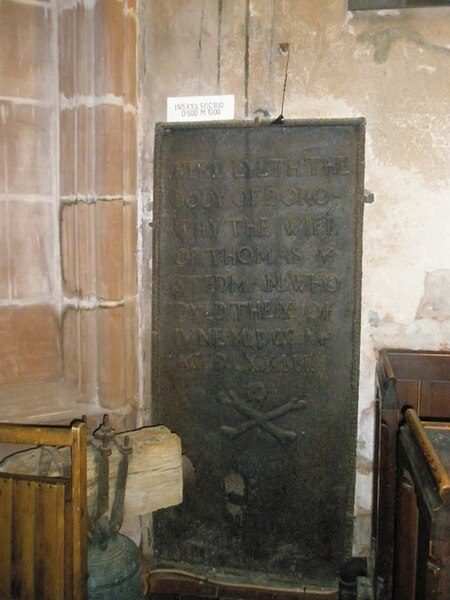 File:Ancient plaque within St Leonard, Bridgnorth - geograph.org.uk - 1445319.jpg