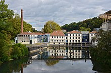 EESI er placeret til venstre for billedet, bygningen yderst til højre er besat af Papirmuseet