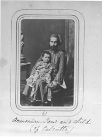 An Armenian Jew, photographed in the Bourne and Shepherd Calcutta studio Armenian Jew and child (of Calcutta).jpg