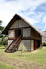 Ricostruzione della Maison du Jouir [Casa del Piacere] di Gauguin a Hiva Oa