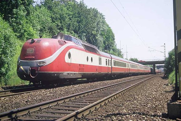 TEE-treinstel Baureihe 601 van de Deutsche Bundesbahn.