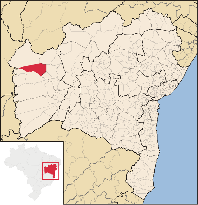 Localização de Riachão das Neves na Bahia
