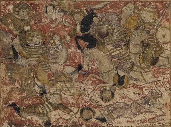 Illustration of the Battle of Siffin, from a 14th-century manuscript of the Tarikh-i Bal'ami