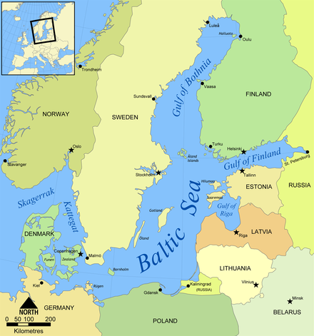 Countries surrounding the Baltic Sea