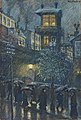 Hans Baluschek: Regen, Berlin 1917. Gouache und Farbkreiden auf Velin. 49,5 x 33 cm