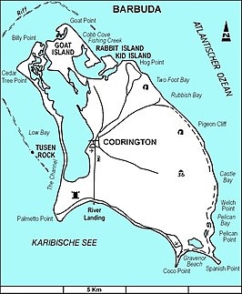 Kaart van Barbuda