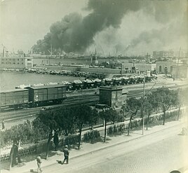 9 April 1945 - View from the barracks. Photo by WOJG Hubert Platt Henderson who was stationed at Bari as the Director of the 773rd Band