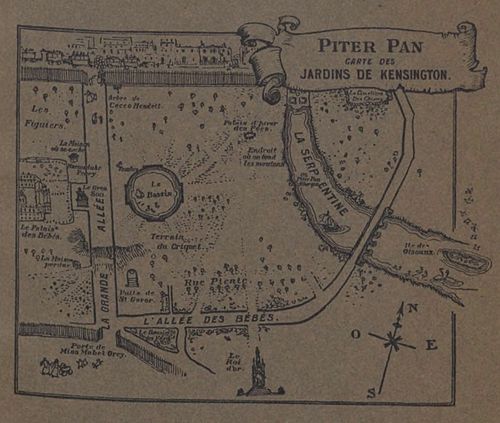 Piter Pan carte des jardins de Kensington