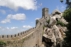 The battlements of the historic castle of Moors in Sintra Battlements of Moorish Castle - Sintra - Portugal (4635656953).jpg